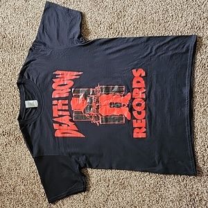DEATH ROW RECORDS ADULT BLACK RED LOGO T-SHIRT SIZE L